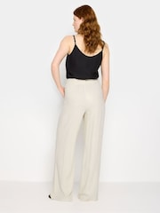 Long Tall Sally Natural LTS Tall Black Linen Wide Leg Trousers - Image 3 of 5
