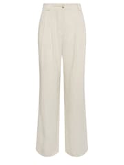 Long Tall Sally Natural LTS Tall Black Linen Wide Leg Trousers - Image 4 of 5