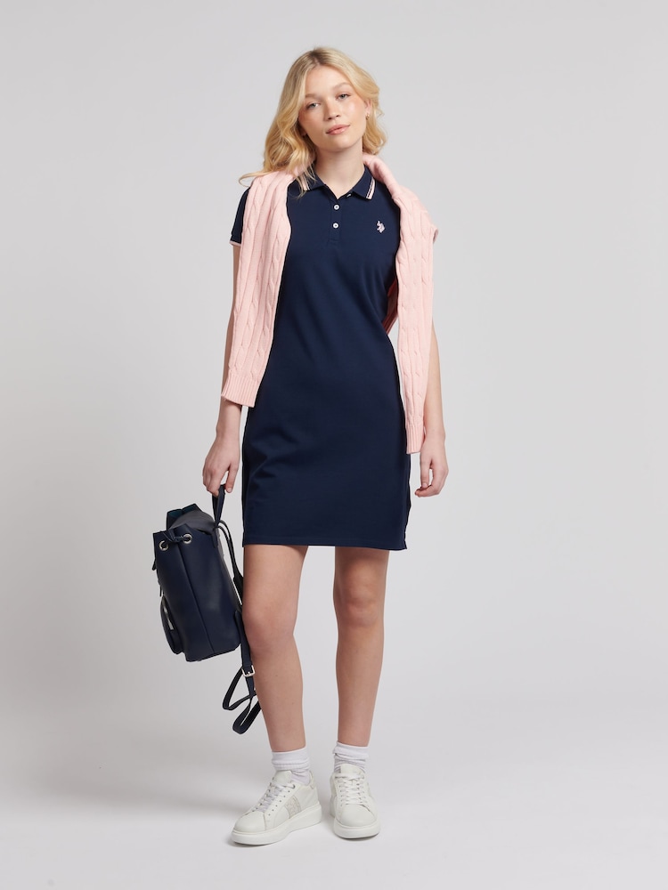 Niebieski - Damska sukienka polo U.S. Polo Assn. - Image 4 of 7