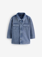 Blue 100% Cotton Washed Jersey Shirt (3mths-7yrs) - Image 4 of 7