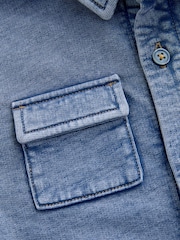 Blue 100% Cotton Washed Jersey Shirt (3mths-7yrs) - Image 6 of 7