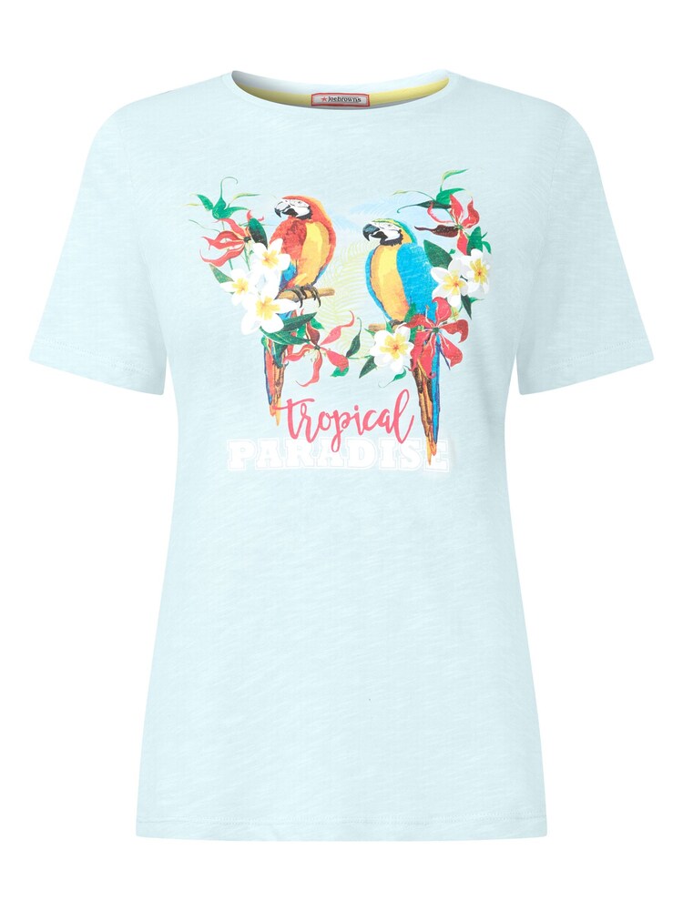Joe Browns Blue Tropical Parrot Graphic Crew Neck Graphic T-Shirt - Image 5 of 5