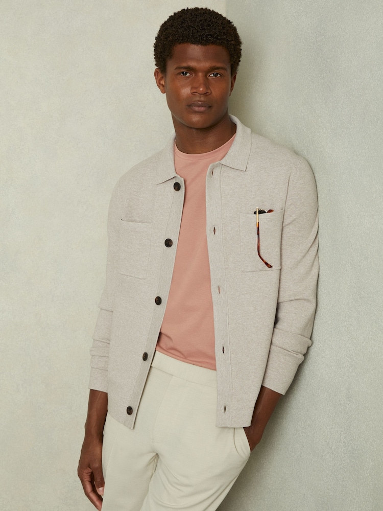 Reiss Dusty Pink Bless 100% Cotton Crew Neck T-Shirt - Image 1 of 5