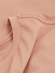 Reiss Dusty Pink Bless 100% Cotton Crew Neck T-Shirt - Image 5 of 5