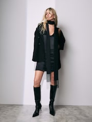 Black Forever Comfort® Skinny Heeled Buckle Detail Knee High Boots - Image 2 of 10