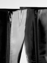 Black Forever Comfort® Skinny Heeled Buckle Detail Knee High Boots - Image 5 of 10