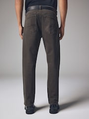 Dark Brown Straight Fit Belted Authentic Jeans - Image 3 of 12