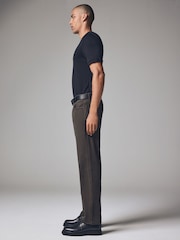 Dark Brown Straight Fit Belted Authentic Jeans - Image 4 of 12