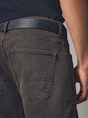 Dark Brown Straight Fit Belted Authentic Jeans - Image 6 of 12