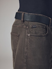 Dark Brown Straight Fit Belted Authentic Jeans - Image 7 of 12