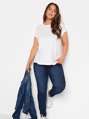 Yours Curve Blue Print Pull On Bum Shaper Lola Jeggings - Image 2 of 4