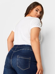 Yours Curve Blue Print Pull On Bum Shaper Lola Jeggings - Image 3 of 4
