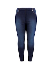 Yours Curve Blue Print Pull On Bum Shaper Lola Jeggings - Image 4 of 4