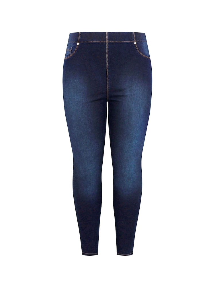 Yours Curve Blue Print Pull On Bum Shaper Lola Jeggings - Image 4 of 4