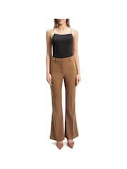 Bardot Brown Halifax Slim Flare Trousers - Image 1 of 5