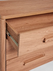 Mid Natural Nolan Oak Effect Storage Console Dressing Table - Image 3 of 10
