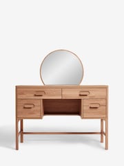 Mid Natural Nolan Oak Effect Storage Console Dressing Table - Image 5 of 10
