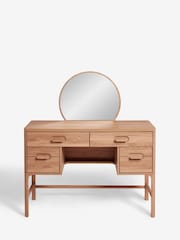 Mid Natural Nolan Oak Effect Storage Console Dressing Table - Image 6 of 10
