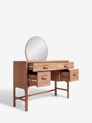 Mid Natural Nolan Oak Effect Storage Console Dressing Table - Image 8 of 10