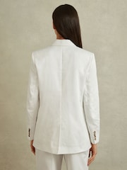 Reiss White Harper Tailored Single Breasted Suit Blazer - Image 5 of 6