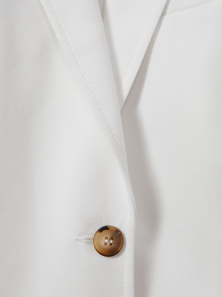 Reiss White Harper Tailored Single Breasted Suit Blazer - Image 6 of 6