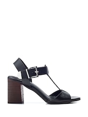 Moda in Pelle Molliey T Bar Stacked Block Sandals - Image 1 of 4