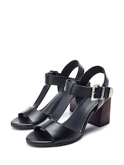 Moda in Pelle Molliey T Bar Stacked Block Sandals - Image 2 of 4