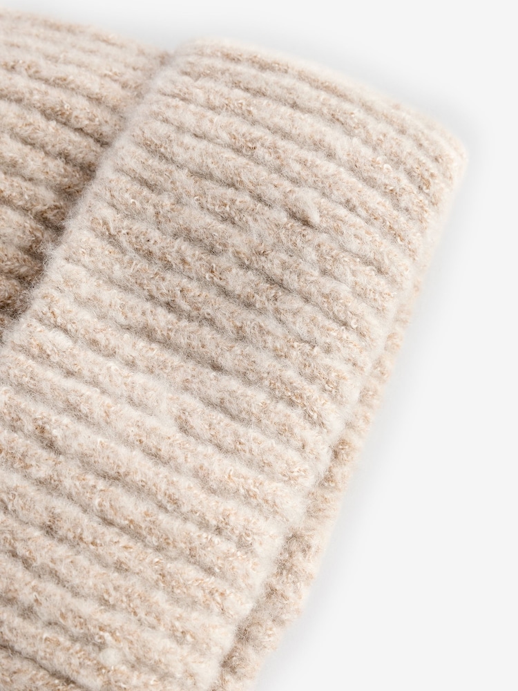 Oatmeal Chunky Rib Beanie Hat (1-16yrs) - Image 3 of 3