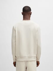 BOSS White 100% Cotton Terry Relaxed-Fit Sweatshirt With Seasonal Artwork - Image 2 of 5