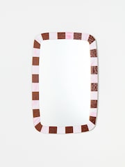 Oliver Bonas Pink/Amber Alyssa Glass Wall Mirror - Image 3 of 4