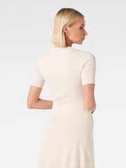 Forever New Cream Jolie Button Knit Mini Dress - Image 4 of 5