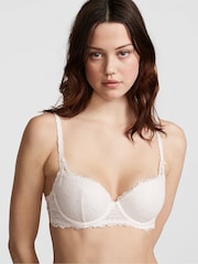 Victoria's Secret PINK Coconut White Balcony Lace Push Up Bra - Image 1 of 3