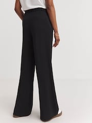 JD Williams Black Textured Pleated Wide Leg Trousers - Image 2 of 3