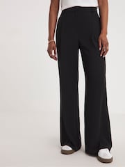 JD Williams Black Textured Pleated Wide Leg Trousers - Image 3 of 3
