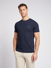 U.S. Polo Assn. Blue Classic Fit Mens Verticle Texture T-Shirt - Image 1 of 7