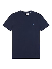 U.S. Polo Assn. Blue Classic Fit Mens Verticle Texture T-Shirt - Image 5 of 7