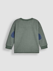 JoJo Maman Bébé Khaki Green DInosaur Appliqué Pocket Top - Image 2 of 3