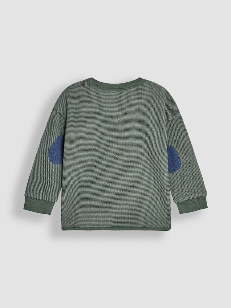 JoJo Maman Bébé Khaki Green DInosaur Appliqué Pocket Top - Image 2 of 3 JoJo Maman Bébé Khaki Green DInosaur Appliqué Pocket Top - Image 2 of 3
