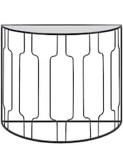 Pacific Black Mirrored Glass and Metal Half Moon Console Table - Image 2 of 6