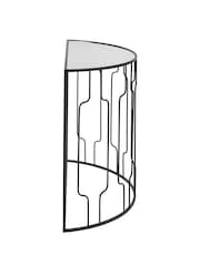 Pacific Black Mirrored Glass and Metal Half Moon Console Table - Image 4 of 6