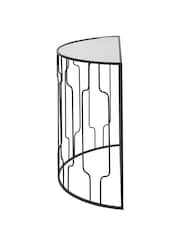 Pacific Black Mirrored Glass and Metal Half Moon Console Table - Image 5 of 6