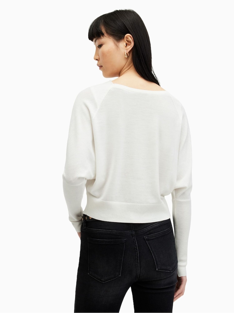 AllSaints White Ridley M Crop Jumper - Image 2 of 6