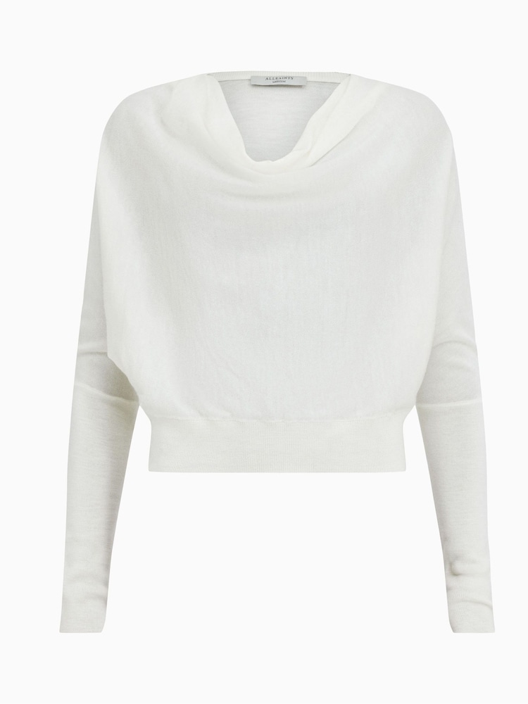 AllSaints White Ridley M Crop Jumper - Image 6 of 6