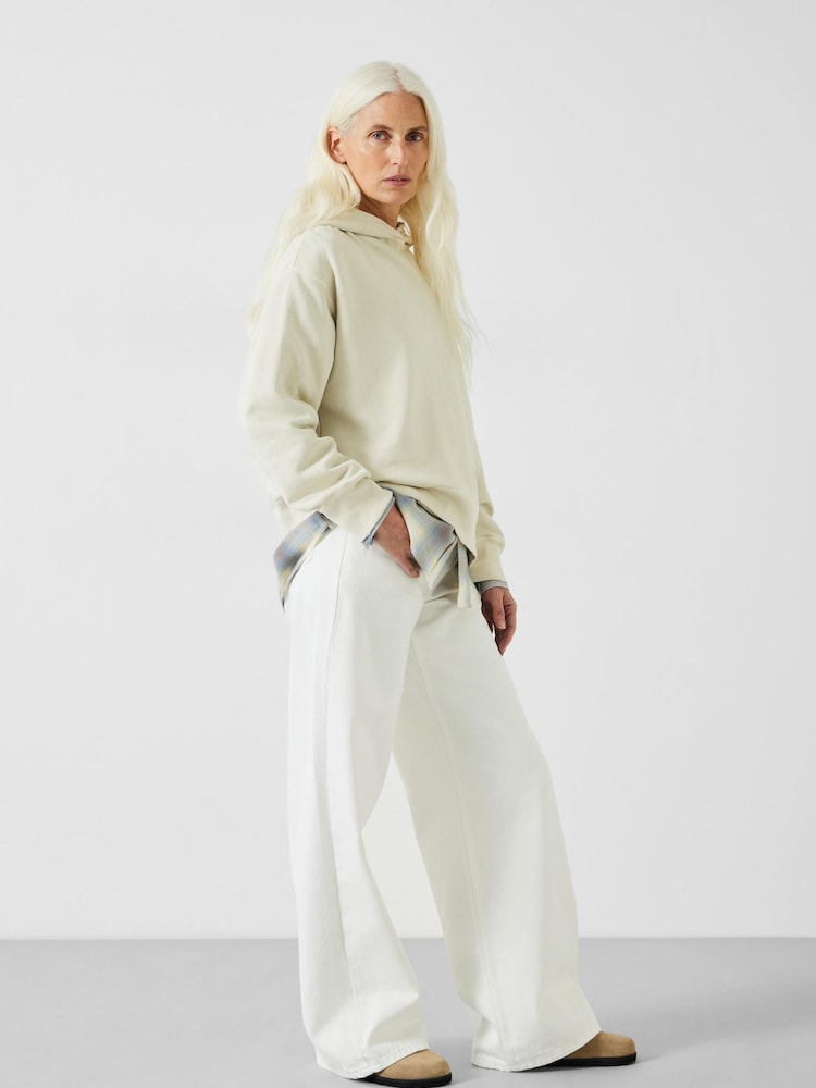 Hush White Abi Wide Leg 100% Cotton Jeans - Image 1 of 5