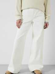 Hush White Abi Wide Leg 100% Cotton Jeans - Image 2 of 5