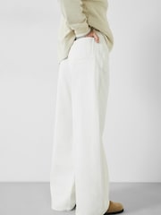 Hush White Abi Wide Leg 100% Cotton Jeans - Image 3 of 5