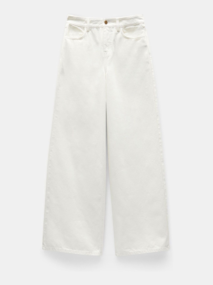 Hush White Abi Wide Leg 100% Cotton Jeans - Image 5 of 5
