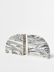 Oliver Bonas White Marble Book Ends - Image 1 of 4