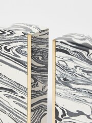 Oliver Bonas White Marble Book Ends - Image 3 of 4