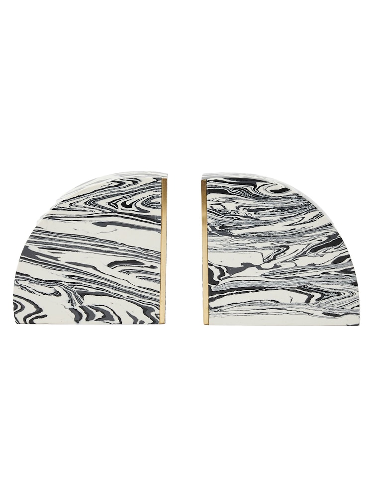 Oliver Bonas White Marble Book Ends - Image 4 of 4